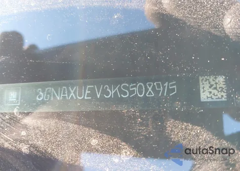 2019 Chevrolet Equinox Lt z USA, uszkodzony, nr VIN 3GNAXUEV3KS508915